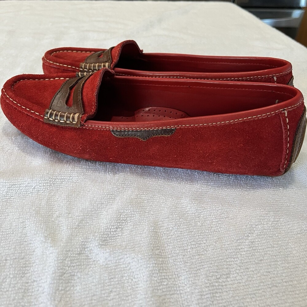 Cole Haan Country Women’s Red Suede Driving Loafer 9.5N Preppy Old Money - Picture 3 of 9